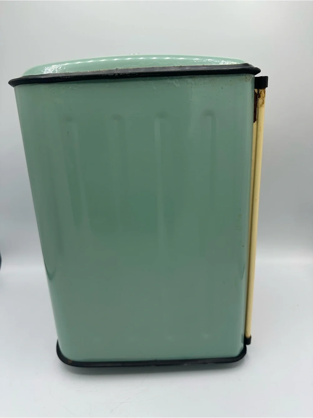 Turquoise Blue Enamel Retro Style Bread Box Lightweight Steel 16×10×7 Large Size